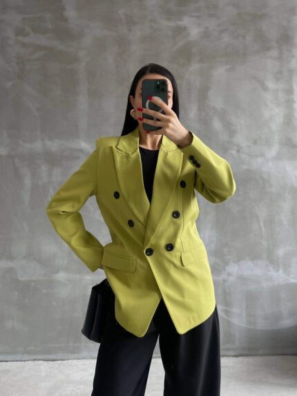 3174-D6 BLZER CEKET SİYAH 6 DÜĞMELİ SAKS MAVİSİ