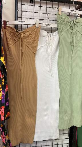 1414 BOYUNDAN BAĞLAMALI YIRTMAÇLI ELBİSE SU YEŞİLİ