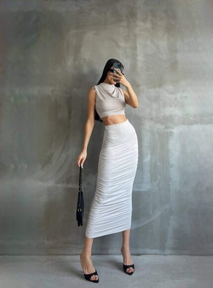 3867 BÜZGÜLÜ LACOSTE TAKIM BEYAZ