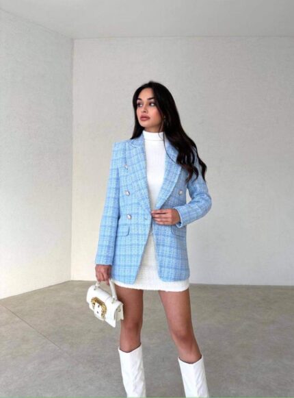 3174 CHANEL CEKET BEBE MAVİSİ