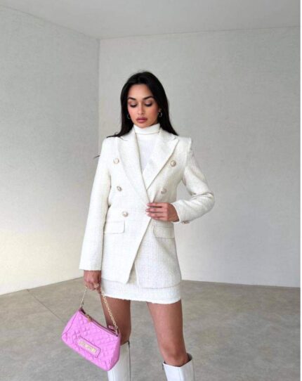 3174 CHANEL CEKET BEYAZ