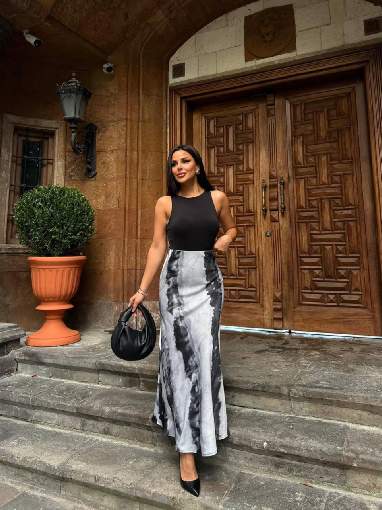 3716-1 DESENLİ Fİ SATEN ETEK BEBE MAVİSİ