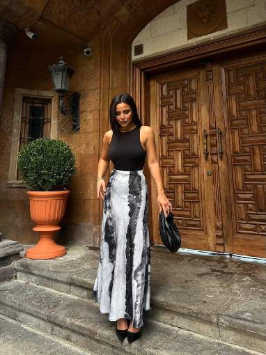 3716-1 DESENLİ Fİ SATEN ETEK ANTRASİT