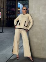 14192 FİTİLLİ CEPLİ TRİKO TAKIM KEMİK