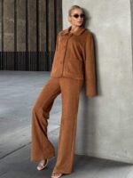 806 KADİFE SUİT CEPLİ TAKIM CAMEL