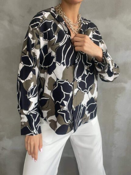 3514-5 KOLLARI KAVİSLİ PUANTİYELİ GÖMLEK BEJ