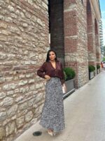 3716-2 LEOPAR DESENLİ Fİ SATEN ETEK AÇIK BEJ