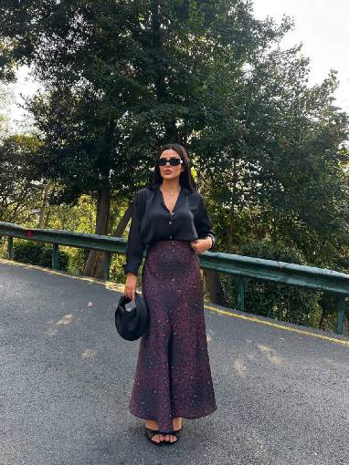 3716-2 LEOPAR DESENLİ Fİ SATEN ETEK MOR