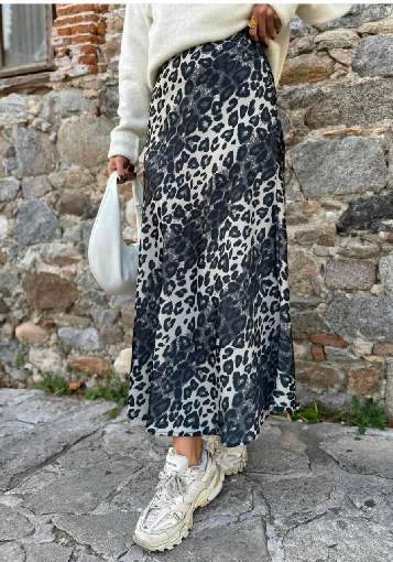 3716-2 LEOPAR DESENLİ Fİ SATEN ETEK SU YEŞİLİ