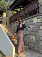 3716-2 LEOPAR DESENLİ Fİ SATEN ETEK KARAMEL