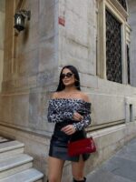 3749-2 MADONNA YAKA DESENLİ BLUZ EKRU