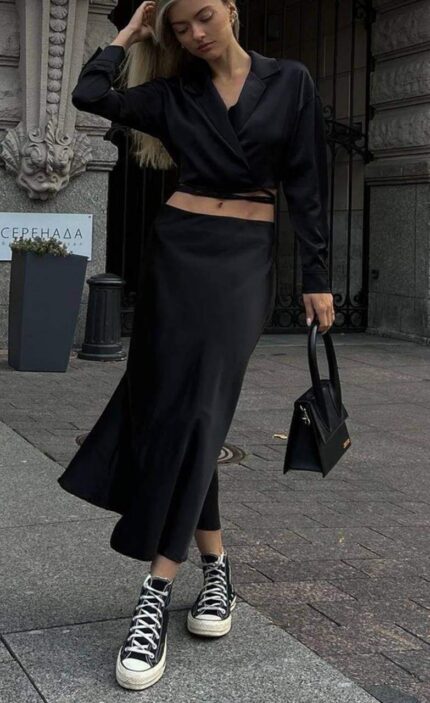 8112 MIDI BOY SATEN ETEK SİYAH