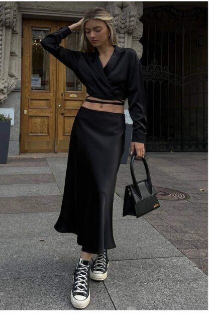 8112 MIDI BOY SATEN ETEK SİYAH