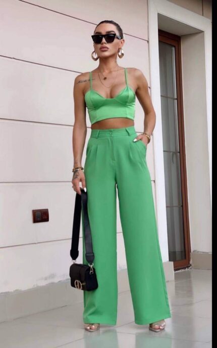 3169 PALAZZO PANTOLON AÇIK YEŞİL
