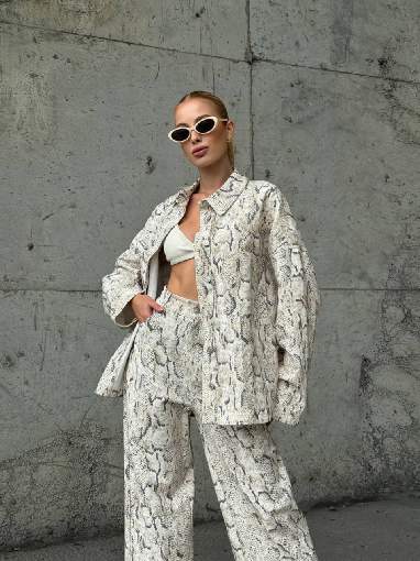 802 - 4053 PAMUK GABARDİN TAKIM KIRIK BEYAZ