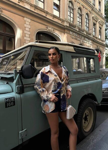 3868 PAMUKLU OVERSİZE GÖMLEK BEJ