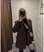 35001 POLİ VİSKON CEKET ACI KAHVE