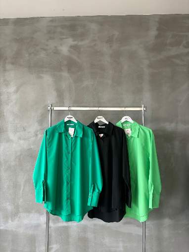 30992 POPLİN GÖMLEK KOYU YEŞİL