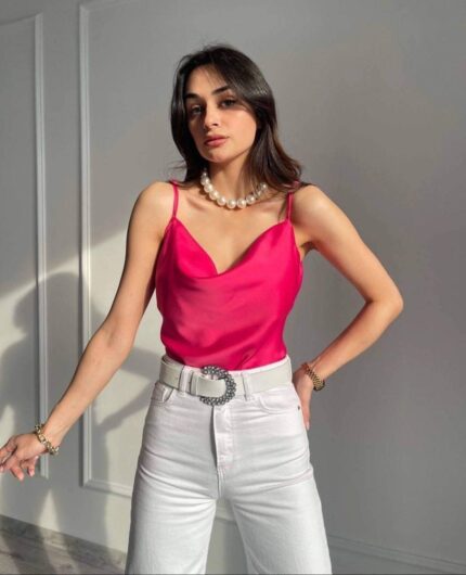 3128 SATEN ASKILI BLUZ HAKİ