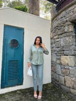 3836 ŞİFON SATEN GÖMLEK HAKİ